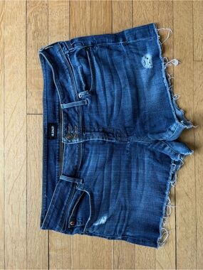Hudson Jeans Distressed Croxley Blue Denim Cutoff Shorts